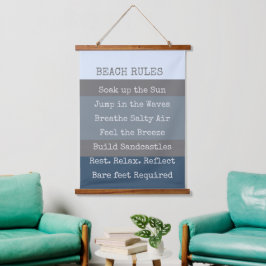 Beach Rules Modern Colorblock Hangend Wandkleed