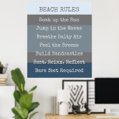 Beach Rules Modern Colorblock Poster (Thuiskantoor)