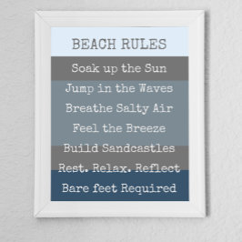 Beach Rules Modern Colorblock Poster