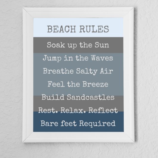 Beach Rules Modern Colorblock Poster