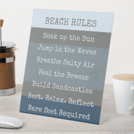 Beach Rules Modern Colorblock Reclamebord Met Voetstuk