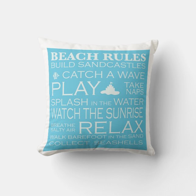 Beach Rules Pillow Kussen (Voorkant)