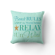 Beach Rules Typografie Pillow