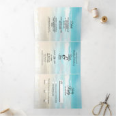 Beach Rustic Coastal Trifold Programme de mariage (Intérieur)