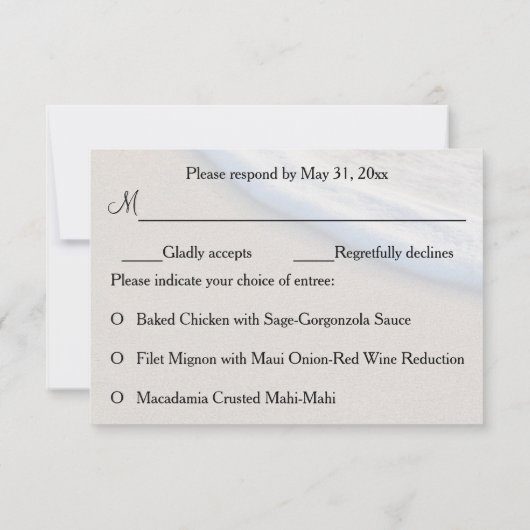 Beach Sand and Zee Foam Wedding RSVP (Achterkant)