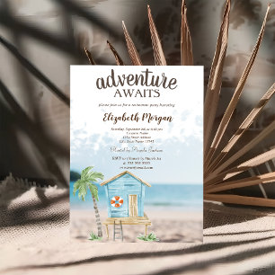 Beach,Sand,Beach House Retirement Party Kaart