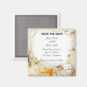 Beach Sand Castle Bruiloft Save The Date Magnet Magneet (Voorkant / Achterkant)
