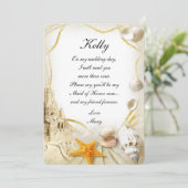 Beach Sand Castle Mariage Maid Of Honor Invitation (Debout devant)