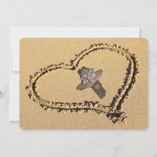 Beach Sand Christelijk Cross Weddenschap Kaart (Achterkant)