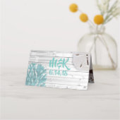 Beach Sand Dollar and Blauwgroen Coral Table Numbe (Achterkant)