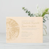 Beach Sand Dollar Wedding Invitations Kaart (Staand voorkant)