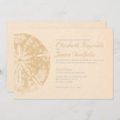 Beach Sand Dollar Wedding Invitations Kaart (Voorkant / Achterkant)