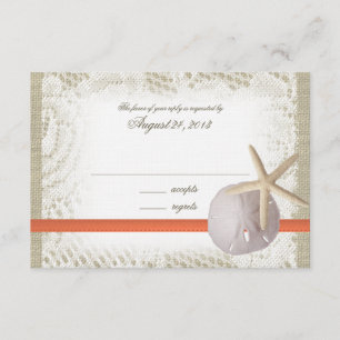 Beach Sand Dollar Wedding Response Kaart