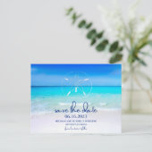 Beach Sand Dollar Wedding Save the Date Briefkaart (Staand voorkant)