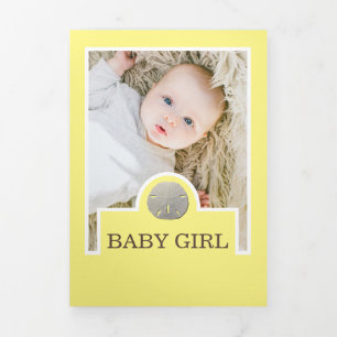 Beach Sand Dollars, 6 Fotocollage Baby Geboorte Drieluik Aankondiging