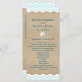 Beach Sand Dollars Wedding Programme Programma (Voorkant / Achterkant)