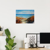 Beach Sand Dunes en Ocean Painting | POSTER (Thuiskantoor)