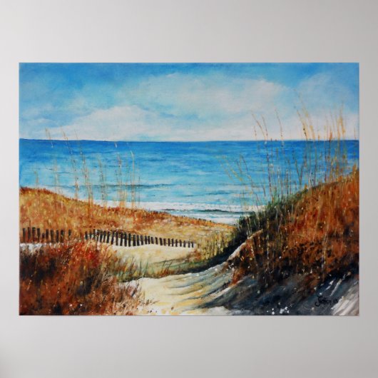 Beach Sand Dunes en Ocean Painting | POSTER (Voorkant)