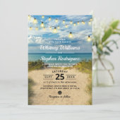  Beach Sand Dunes Wedding Kaart (Staand voorkant)