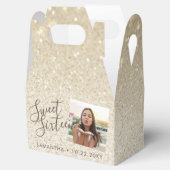 Beach Sand Glitter Sweet 16 Birthday Foto Bedankdoosjes (Geopend)