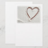 Beach Sand Heart Briefpapier (Voorkant / Achterkant)