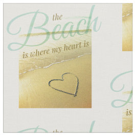 Beach Sand Heart Photo Fabric Stof