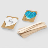 Beach Sand Heart Seashore Wedding Hand Fan Handwaaier (Niet-gemonteerd)