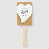 Beach Sand Heart Seashore Wedding Hand Fan Handwaaier (Voorkant)