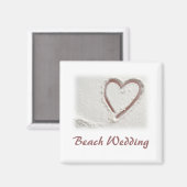 Beach Sand Heart Wedding Magneet (Voorkant / Achterkant)