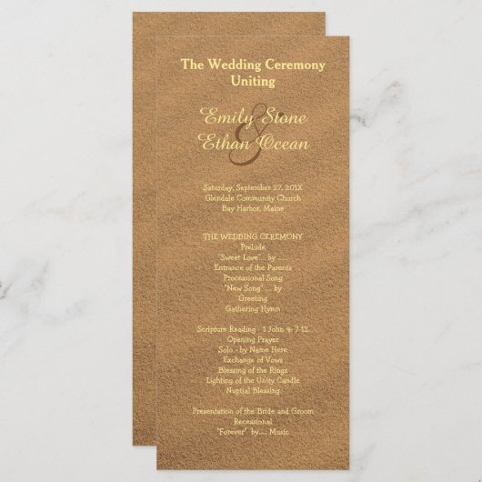 Beach Sand Mariage Tall Programme (Devant / Derrière)