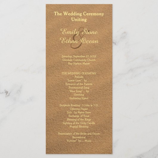 Beach Sand Mariage Tall Programme (Devant)