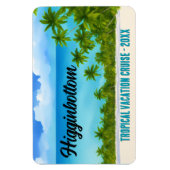 Beach Sand Ocean Palm Trees Cruise Room Monogram Magneet (Verticaal)