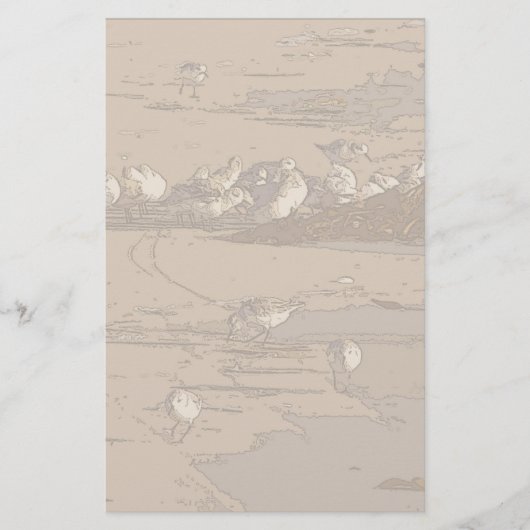 Beach Sand Pipers Art Stationery Briefpapier (Voorkant)