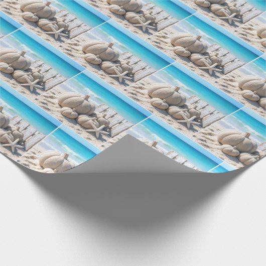 Beach Sand Pumpkins and Starfish Cadeaupapier (Hoek)