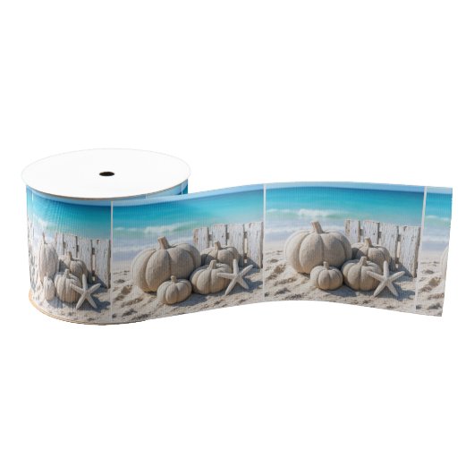 Beach Sand Pumpkins and Starfish Grosgrain Lint (Spoel)