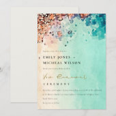 BEACH SAND ROCK WATERCOLOR VOW RENOWAL INVITATION (Devant / Derrière)