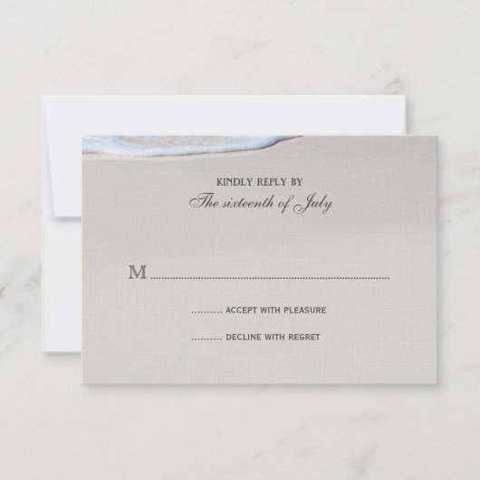 Beach Sand, Sand Dollars 4Bar Weddenrempel RSVP Kaartje (Voorkant)