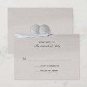 Beach Sand, Sand Dollars 4Bar Weddenrempel RSVP Kaartje (Voorkant / Achterkant)