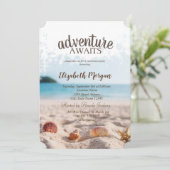 Beach, Sand, Seashells Retirement Party Kaart (Staand voorkant)