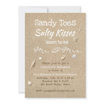 Beach Sand White Typography Couple's Shower