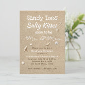 Beach Sand White Typography Couple's Shower Kaart (Staand voorkant)