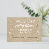 Beach Sand White Typography RSVP (Staand voorkant)