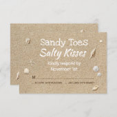 Beach Sand White Typography RSVP (Voorkant / Achterkant)