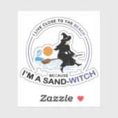 Beach Sand-Witch voor Halloween Party Sticker (Vel)