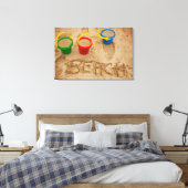 Beach Sand Words Canvas Afdruk (Insitu (Slaapkamer))