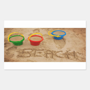 Beach Sand Words Rechthoekige Sticker