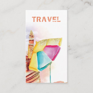 *~* Beach Sand Zee Travel Tourist QR Visitekaartje