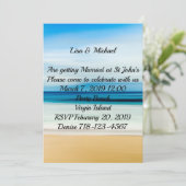 Beach Sand Zee Wedding Kaart (Staand voorkant)