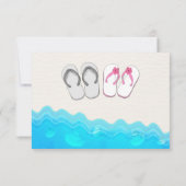 Beach Sandals Wedding RSVP Kaartje (Achterkant)