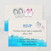 Beach Sandals Wedding RSVP Kaartje (Voorkant / Achterkant)